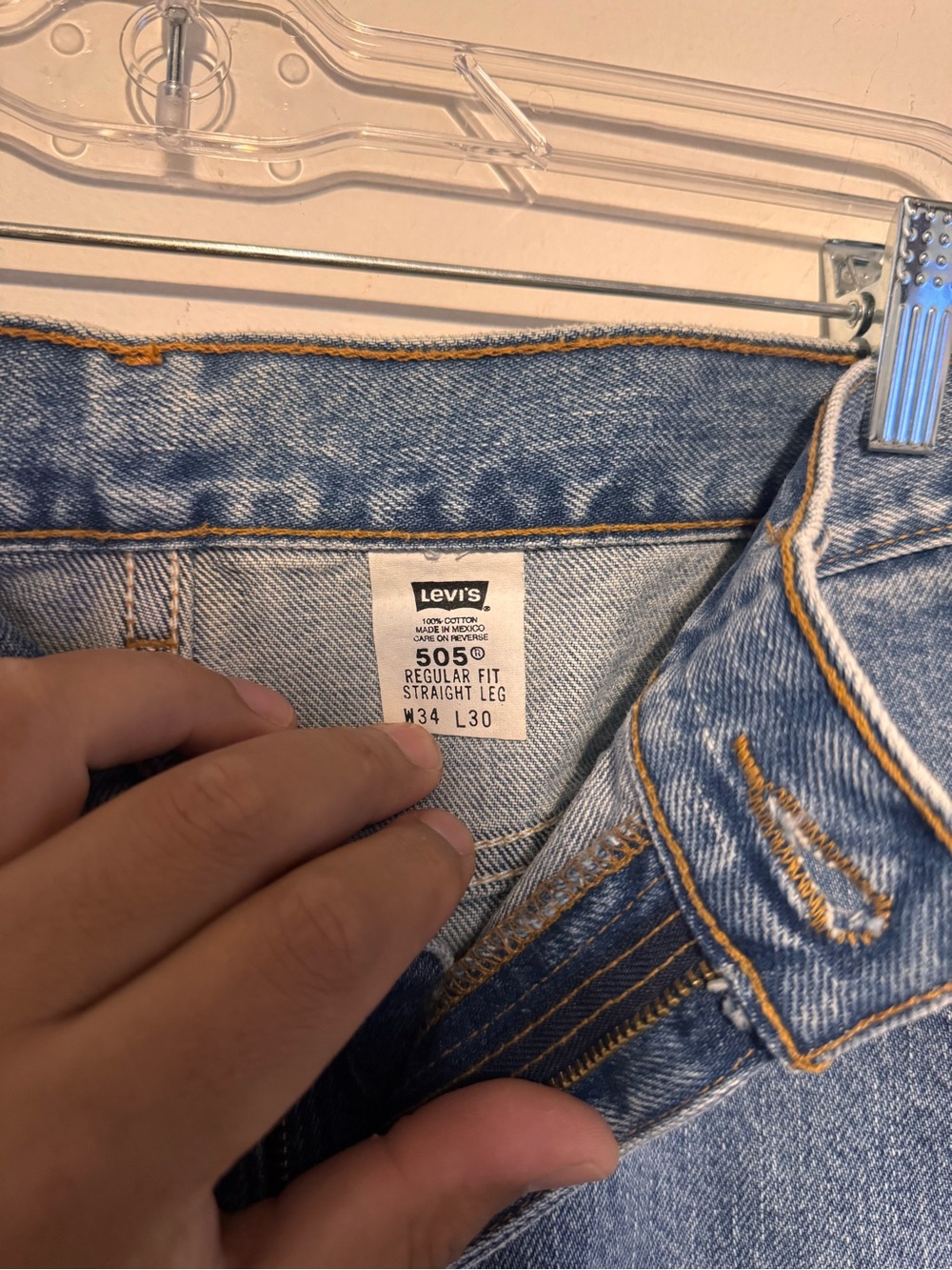 Levi’s 505 Regular Fit Jeans Men’s 34x30 Blue Straight Leg NWT 100% Cotton - Picture 8 of 9